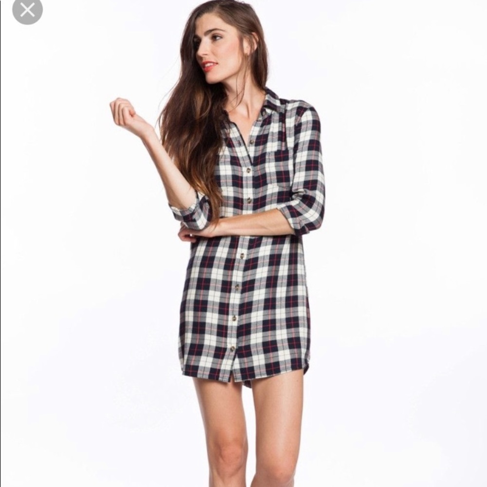 Marine Layer Plaid Dress Fall Flannel Boho Size XS